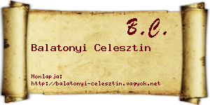 Balatonyi Celesztin névjegykártya